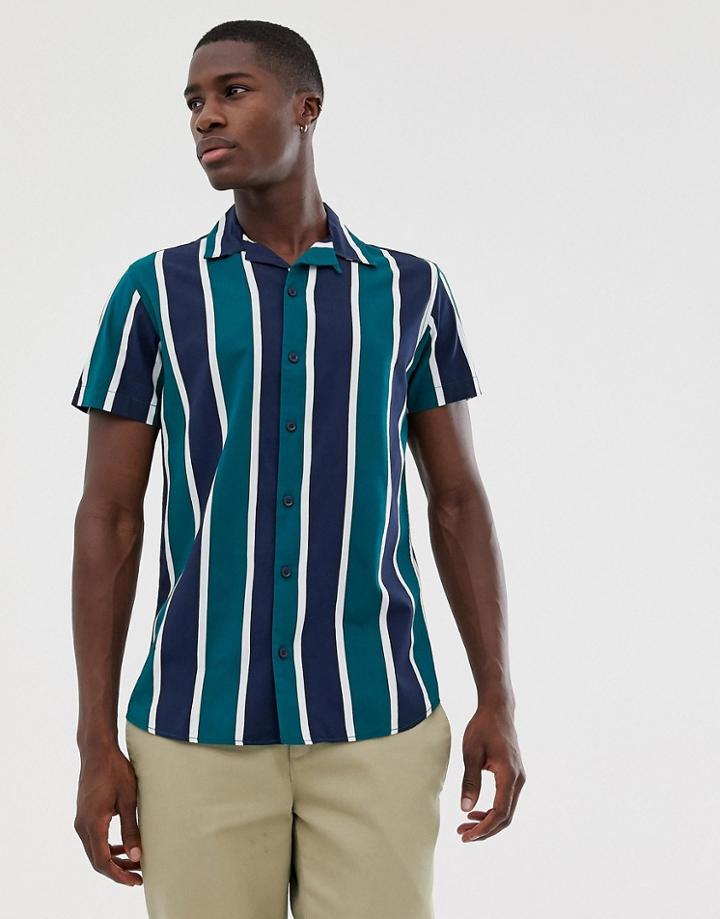 Jack & Jones Originals Regular Fit Vertical Stripe Shirt - Yellow