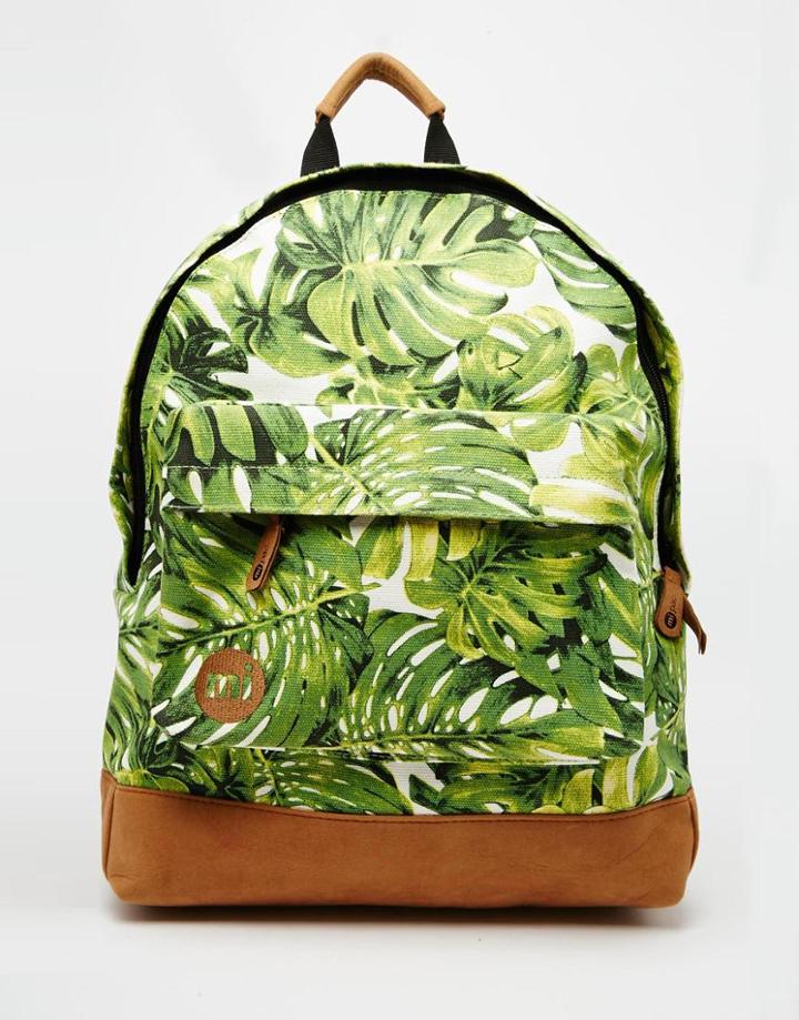 Mi-pac Backpack In Fern Leaf Print - Green
