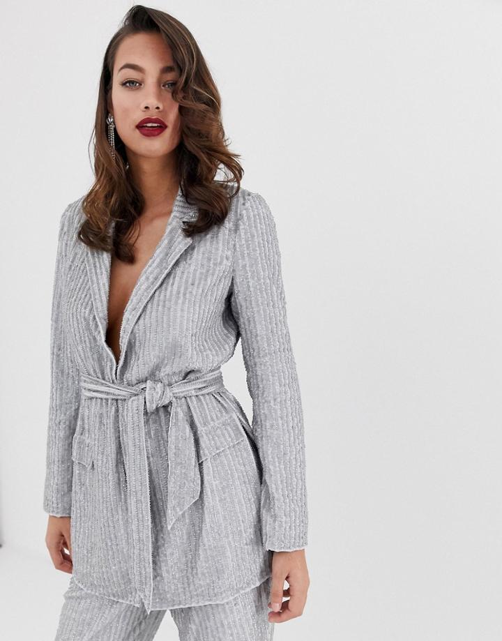 Asos Edition Embellished Blazer-gray