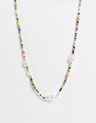 Pieces Bead Pearl Necklace In Multi-gold