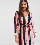 Vero Moda Curve Tie Waist Geo Printed Dress-pink