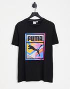 Puma Graphic Box Logo Play T-shirt In Black