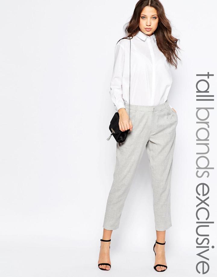 Noisy May Tall Soft Tailored Pant - Gray