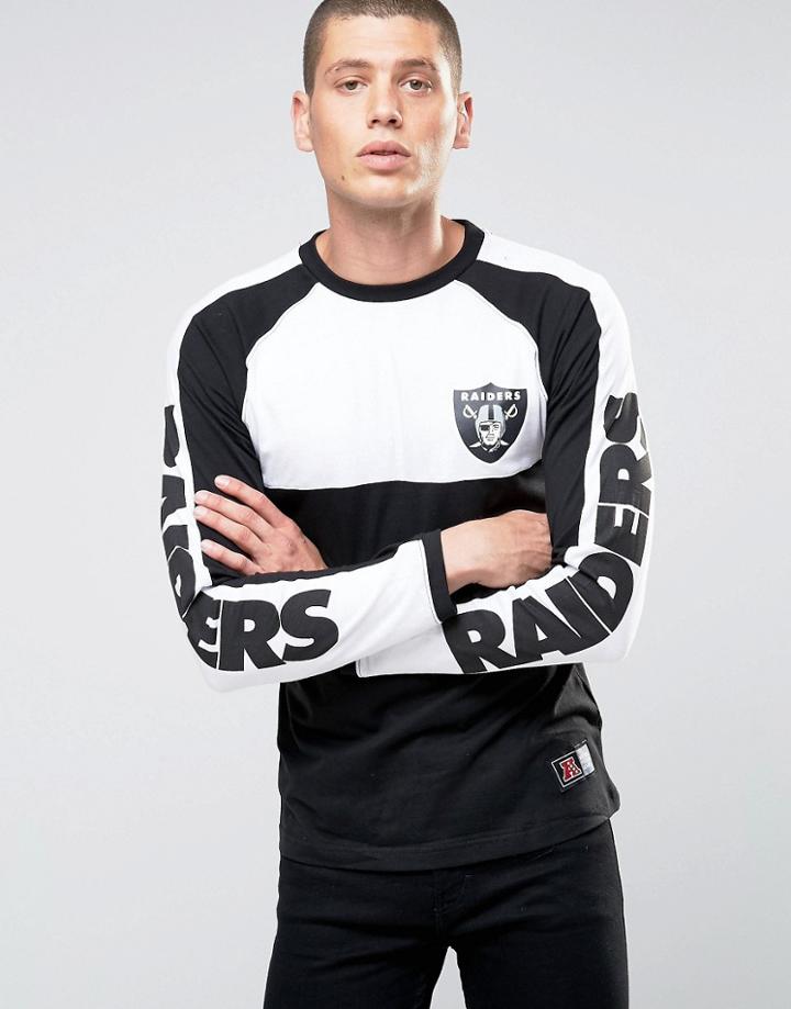 Majestic Raiders Long Sleeve T-shirt With Sleeve Print - Black