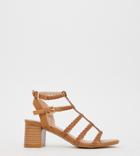 New Look Wide Fit Plaited Block Heeled Sandals In Tan - Tan