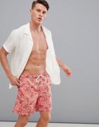 Selected Homme Printed Swim Shorts - Red