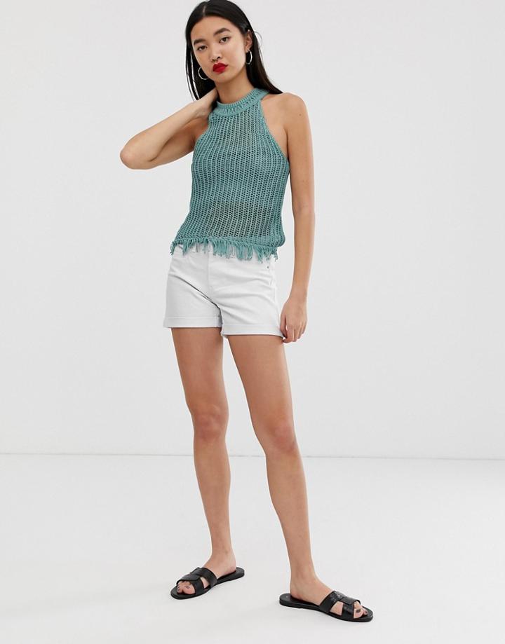 Vero Moda Roll Hem Shorts-white