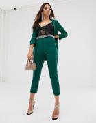 Asos Design Tailored Smart Mix & Match Cigarette Suit Pants-green