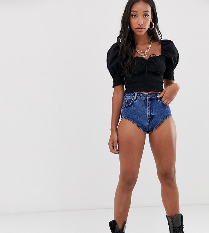 Reclaimed Vintage Inspired Denim Hot Pants - Blue