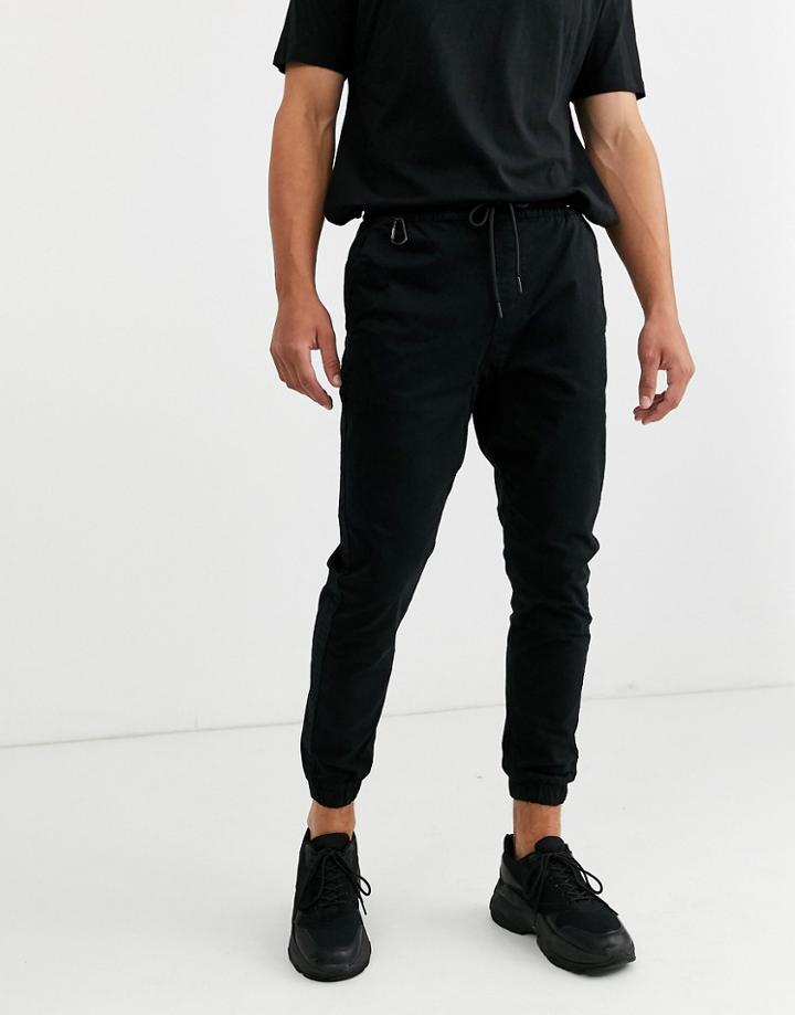 Pull & Bear Relaxed Beach Pants In Black