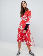 Y.a.s Printed Kimono Wrap Dress - Multi