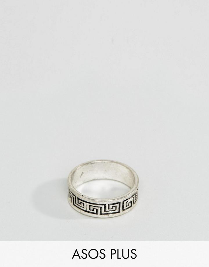 Asos Plus Column Design Ring In Silver - Silver