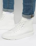 Asos High Top Sneakers In White With Chunky Sole - White