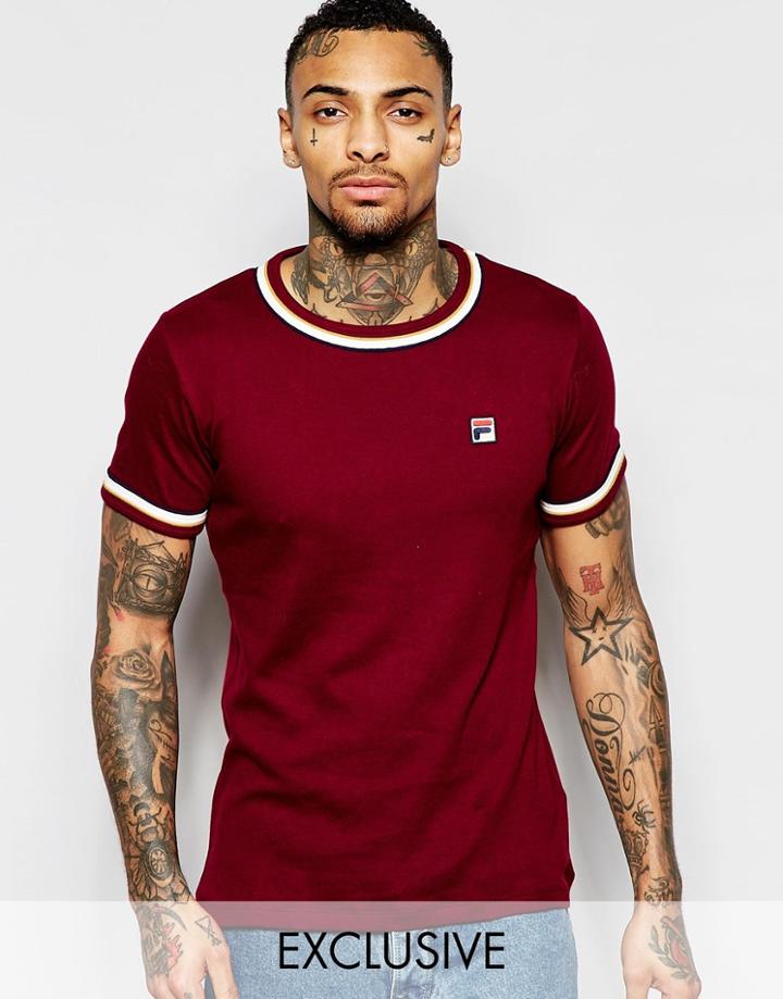 Fila Vintage T-shirt With Small Box Logo - Red