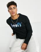 Levi's T-shirt With Poster Logo Mountain Print In Black
