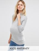 Asos Maternity Sweater With High Neck - Gray