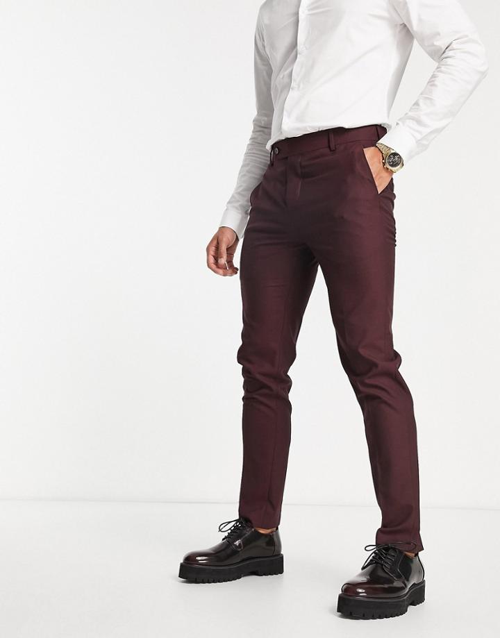 Bolongaro Trevor Skinny Suit Pants In Brown