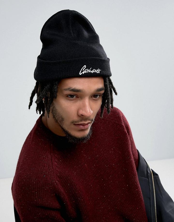 Carhartt Wip Stray Script Beanie - Black