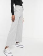 New Look Pintuck Wide Leg Sweatpants In Mid Gray-grey