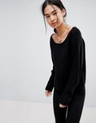 Noisy May Off The Shoulder Sweater - Black