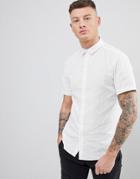 Only & Sons Short Sleeve Linen Shirt - White
