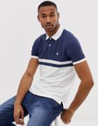 Abercrombie & Fitch Icon Logo Buoy Stripe Polo In Navy/white