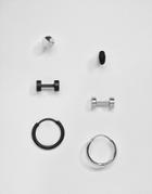 Pull & Bear Earring 6-pack In Silver - Silver