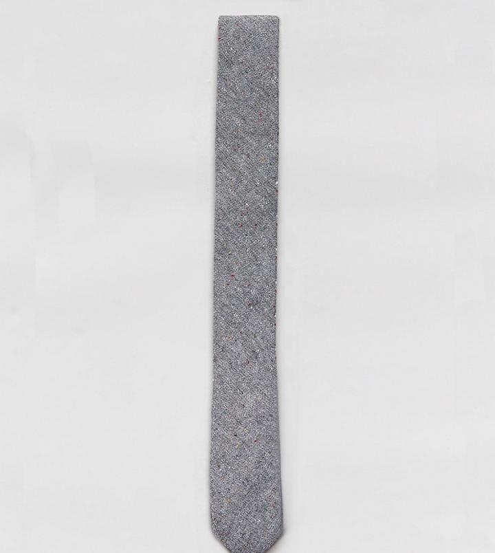 Noak Linen Tie In Fleck - Gray