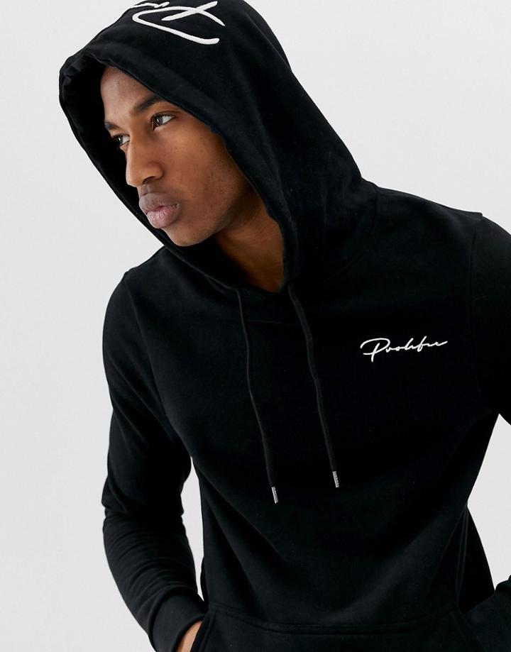 River Island Hoodie With Prolific Print In Black - Black