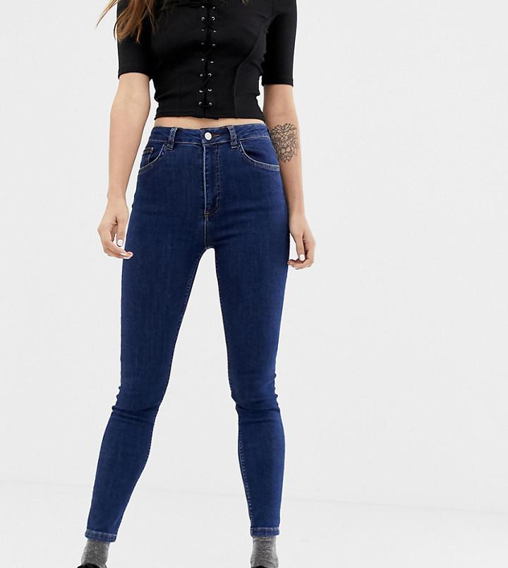 Reclaimed Vintage The '90 Skinny Jeans In Dark Stone Wash - Blue