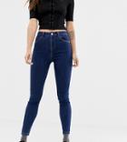 Reclaimed Vintage The '90 Skinny Jeans In Dark Stone Wash - Blue