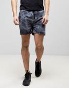 Illusive London Tie Dye Shorts In Black - Black