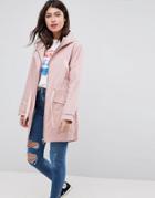 Asos Summer Parka With Jersey Lining - Pink