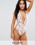 Peek & Beau Floral Plunge Suit - Multi