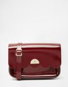 The Cambridge Satchel Company Leather Small Cloud Scallop Edge Bag - Patent Oxblood