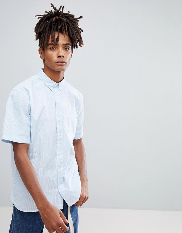 Carhartt Wip Short Sleeve Striped Alder Shirt - Blue