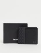 Boss Metropole Bilfold Wallet With Printed All Over Logo In Black