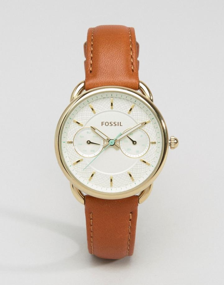 Fossil Tan Tailor Leather Watch Es4006 - Tan
