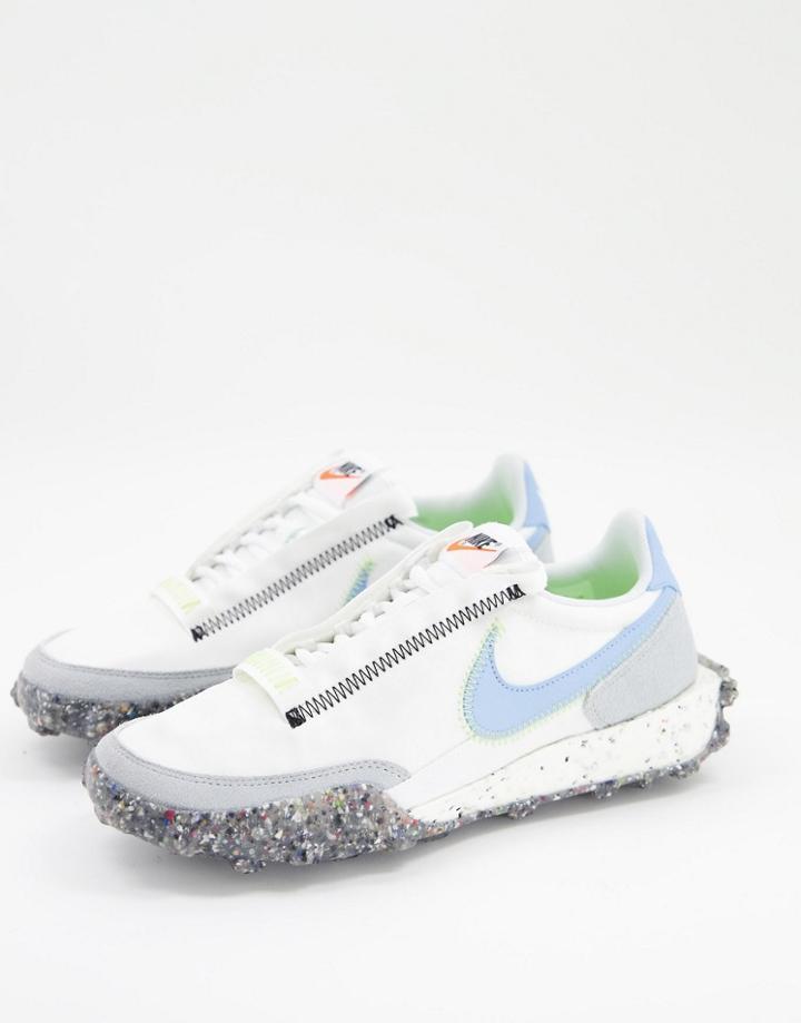 Nike Waffle Racer Crater Sneakers In Summit White