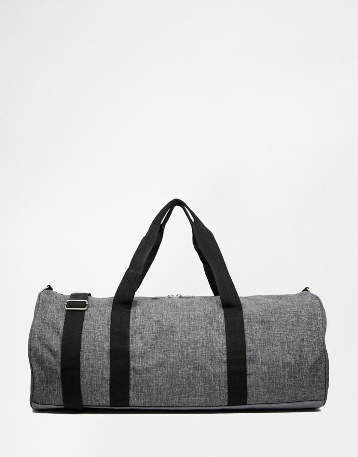 Asos Barrel Bag In Gray Marl Nylon - Gray