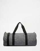 Asos Barrel Bag In Gray Marl Nylon - Gray