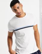 French Connection Two Stripe T-shirt In White