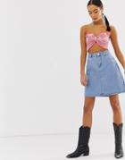 Only Denim A-line Mini Skirt - Blue