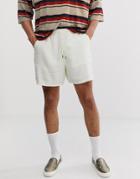 Asos Design Slim Shorts In Beige Linen
