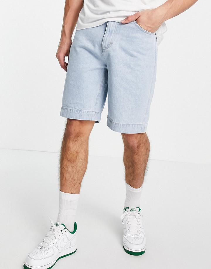Karl Kani Og Rinse Denim Shorts In Light Blue-blues
