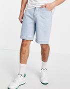 Karl Kani Og Rinse Denim Shorts In Light Blue-blues
