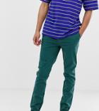 Asos Design Tall Slim Chinos In Washed Green - Green
