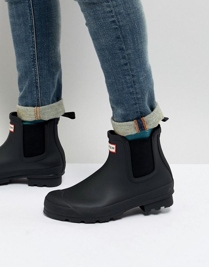 Hunter Original Chelsea Boots In Black