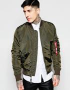 Alpha Industries Ma1 Bomber Jacket Slim Fit In Gray - Rep Gray