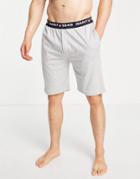 Gant Lounge Shorts In Gray With Contrast Logo Waistband-grey